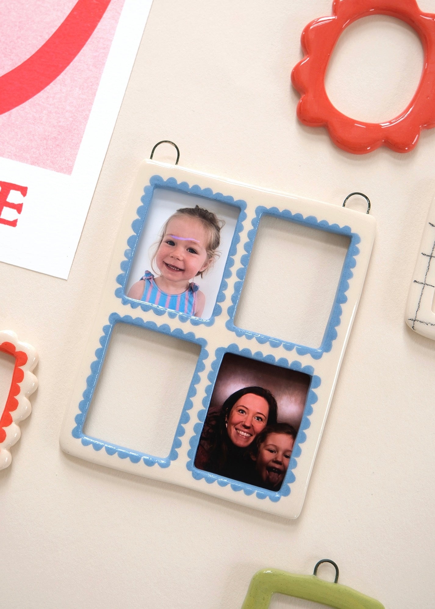 Cadre 4 photos - bleu