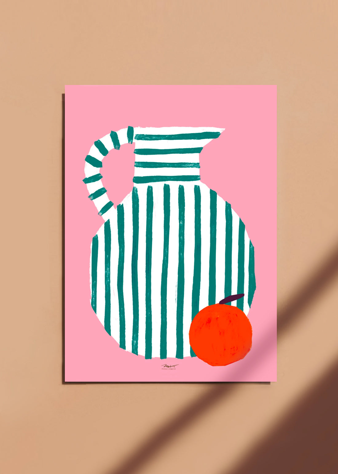 Affiche Vase rayé & orange