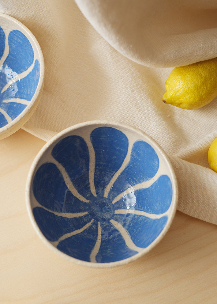 Bol fleuri - bleu clair