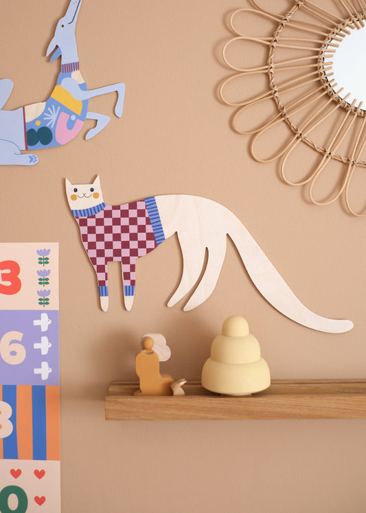Le chat à carreaux - déco murale