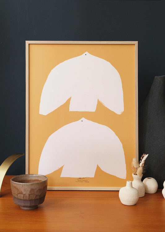 Affiche deux oiseaux