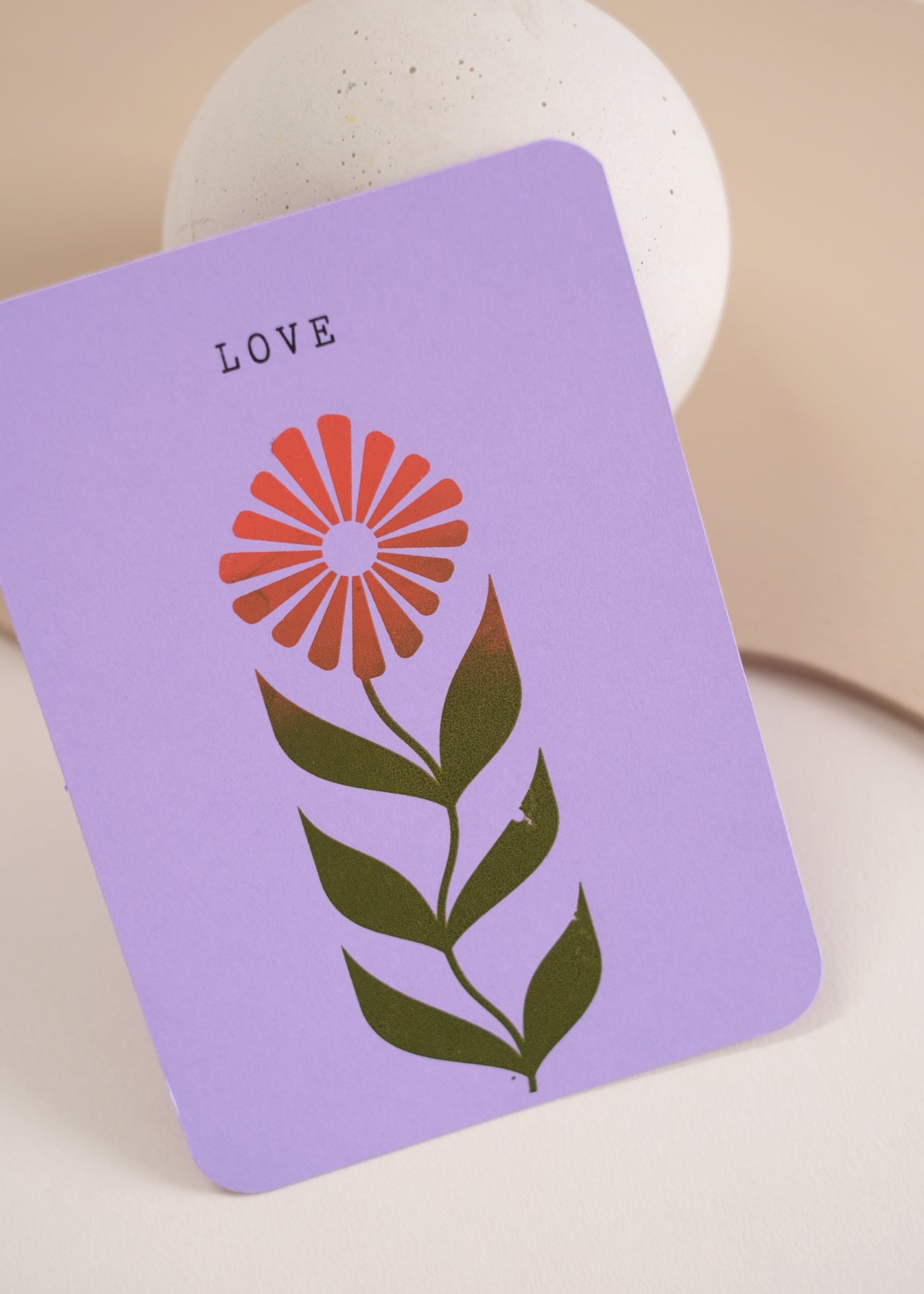 Carte flower love, lila