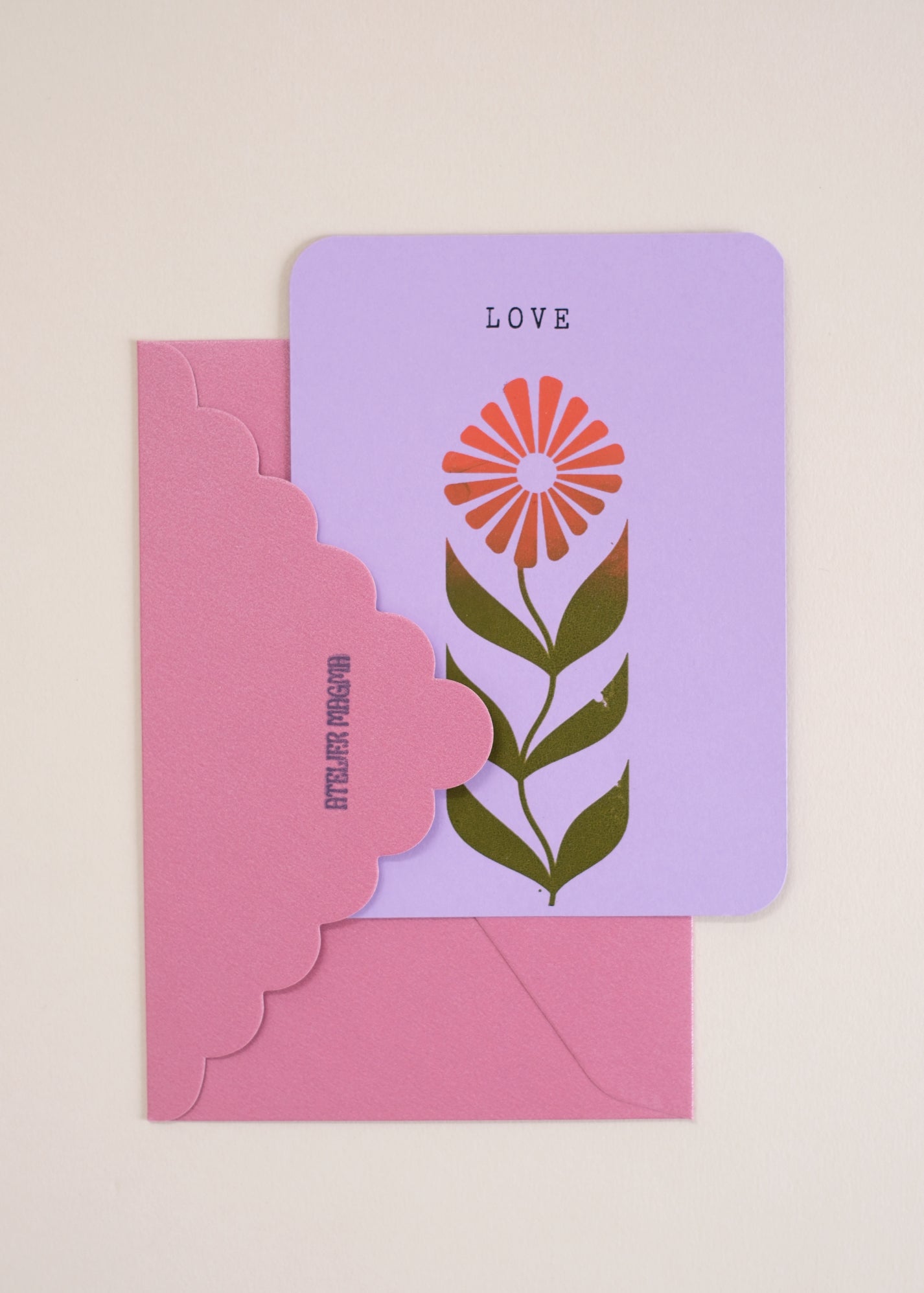 Carte flower love, lila