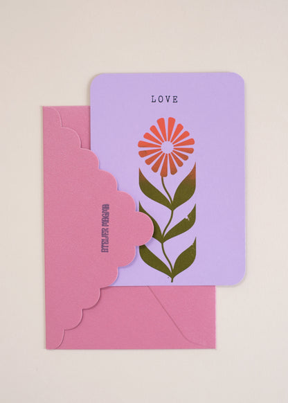 Carte flower love, lila