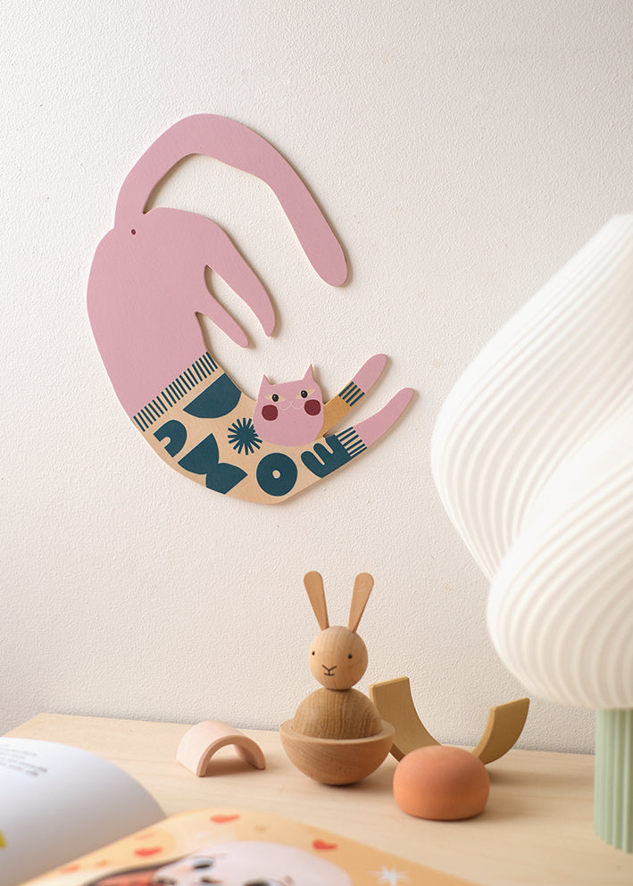 Le chat rose - déco murale