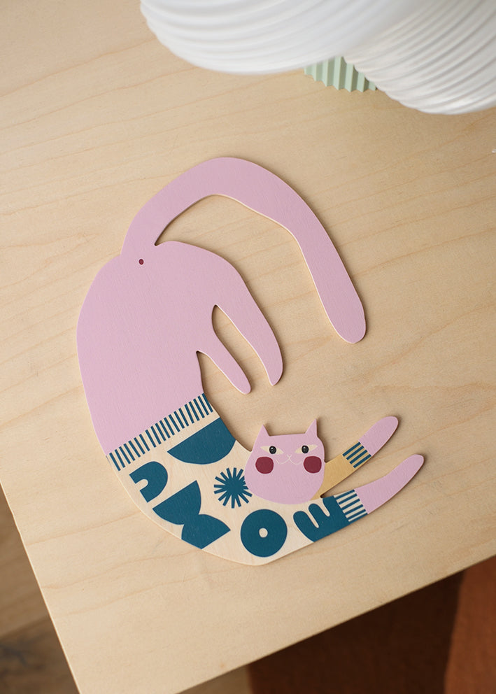 Le chat rose - déco murale